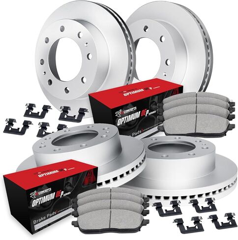 R1 Concepts Front and Rear Brake Kit For 2021-2024 Chevrolet Express 2500, Express 3500, GMC Savana 2500, GMC Savana 3500| Blank Brake Rotors| Optimum OEP Brake Pads and Rotors Kit in Saudi Arabia