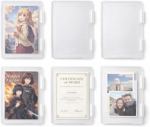 FUYIHGL® 6 قطع حافظات تخزين لحماية المجلات - صندوق مستندات من البلاستيك الصلب مقاس 9.4 بوصة × 6.6 بوصة مع إغلاق سريع - أكمام عرض شفافة لأحجام المانغا والكتب المصورة الحديثة والمجلات الموجزة وبطاقات التهنئة in Kuwait