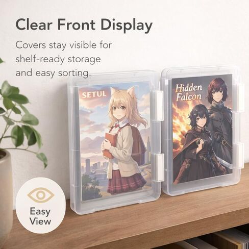 FUYIHGL® 6 قطع حافظات تخزين لحماية المجلات - صندوق مستندات من البلاستيك الصلب مقاس 9.4 بوصة × 6.6 بوصة مع إغلاق سريع - أكمام عرض شفافة لأحجام المانغا والكتب المصورة الحديثة والمجلات الموجزة وبطاقات التهنئة in Kuwait