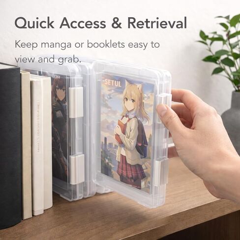 FUYIHGL® 6 قطع حافظات تخزين لحماية المجلات - صندوق مستندات من البلاستيك الصلب مقاس 9.4 بوصة × 6.6 بوصة مع إغلاق سريع - أكمام عرض شفافة لأحجام المانغا والكتب المصورة الحديثة والمجلات الموجزة وبطاقات التهنئة in Kuwait