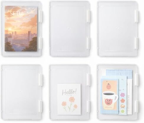 FUYIHGL® 6 قطع حافظات تخزين لحماية المجلات - صندوق مستندات من البلاستيك الصلب مقاس 9.4 بوصة × 6.6 بوصة مع إغلاق سريع - أكمام عرض شفافة لأحجام المانغا والكتب المصورة الحديثة والمجلات الموجزة وبطاقات التهنئة in Kuwait