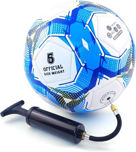 Green and White Soccer Ball Size 5 with Smooth Surface Waterproof Wear Resistant for Lawn Indoor Outdoor Sports Training Ball or Competition Balls in Kuwait