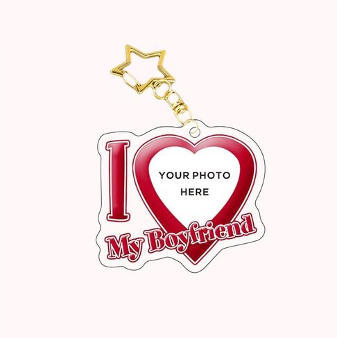 Custom Keychain I Love My Boyfriend Girlfriend Heart Keychain for Bf Gf Personalized Key Chain Ring Couple Gift in Saudi Arabia