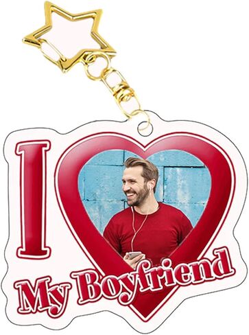 Custom Keychain I Love My Boyfriend Girlfriend Heart Keychain for Bf Gf Personalized Key Chain Ring Couple Gift in Saudi Arabia