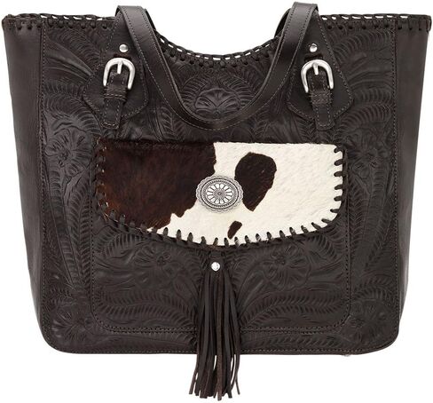 American West Handcrafted Leather Large Zip-Top Tote with Concealed Carry Pocket, Annie’s Secret | Conceal Carry in Kuwait