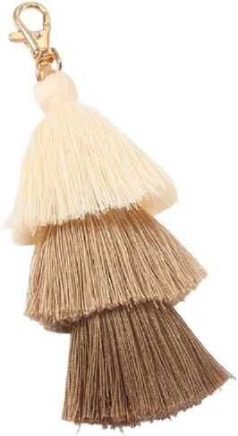 Colorful Layered Tassel Keychain Bohemian Statement Handbag Charms Tiered Tassel Big KeyRing for Women in Saudi Arabia