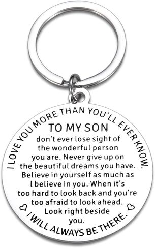 Delujouberst Easter Basket Stuffers for College Boys Sentimental Son Keychain from Mom Dad 16 18 Year Old Boy Gifts Birthday Graduation for Teenage Boys Easter Gift for Adult Son in Saudi Arabia
