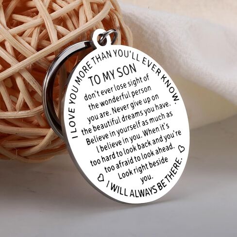 Delujouberst Easter Basket Stuffers for College Boys Sentimental Son Keychain from Mom Dad 16 18 Year Old Boy Gifts Birthday Graduation for Teenage Boys Easter Gift for Adult Son in Saudi Arabia