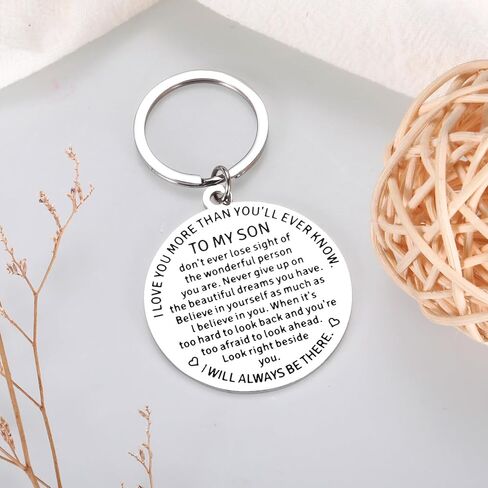 Delujouberst Easter Basket Stuffers for College Boys Sentimental Son Keychain from Mom Dad 16 18 Year Old Boy Gifts Birthday Graduation for Teenage Boys Easter Gift for Adult Son in Saudi Arabia