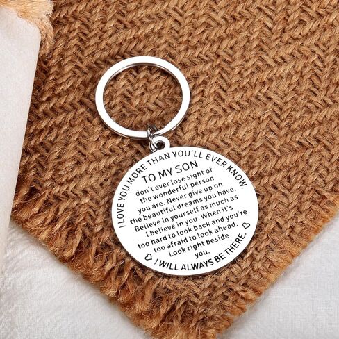 Delujouberst Easter Basket Stuffers for College Boys Sentimental Son Keychain from Mom Dad 16 18 Year Old Boy Gifts Birthday Graduation for Teenage Boys Easter Gift for Adult Son in Saudi Arabia