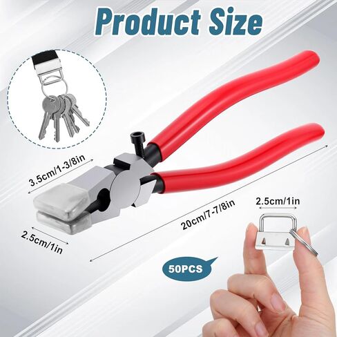 مجموعة أجهزة مفتاح فوب 50 قطعة، أجهزة حبل مفتاح فوب مقاس 1 بوصة مع أداة كماشة مفاتيح لسلسلة المفاتيح، وسوار معصم مع مستلزمات الأجهزة المشبك الدائري المقسم، سلسلة مفاتيح معصم in Kuwait