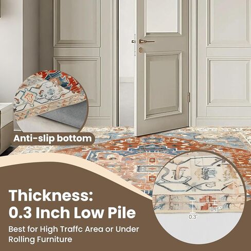 8x10 Washable Area Rugs - Stain & Water Resistant,Non-Slip,Pet & Child Friendly,Area Rugs Living Room,Perfect for Living Room, Bedroom,Kids Room, Nursery in Kuwait