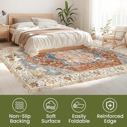 8x10 Washable Area Rugs - Stain & Water Resistant,Non-Slip,Pet & Child Friendly,Area Rugs Living Room,Perfect for Living Room, Bedroom,Kids Room, Nursery in Kuwait