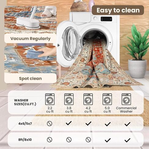 8x10 Washable Area Rugs - Stain & Water Resistant,Non-Slip,Pet & Child Friendly,Area Rugs Living Room,Perfect for Living Room, Bedroom,Kids Room, Nursery in Kuwait