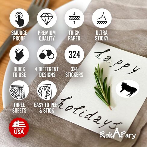 324 Meal Stickers for Events – Food Labels for Wedding, Receptions, Birthday, Baby Shower, Catering & Parties – Vegetarian, Chicken, and Beef Stickers – Easy Peel Labels for Meal Identification in Saudi Arabia