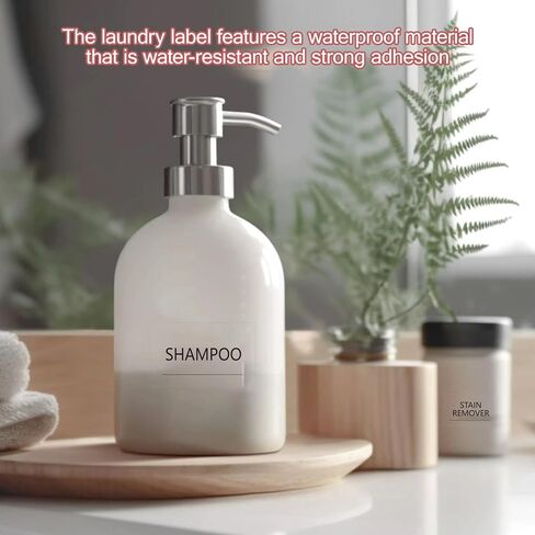 32PCS Minimalist Laundry Room Labels, Transparent PVC Waterproof Stickers with Black Print for Jars, Spray Bottles & Detergent Dispensers, Preprinted Organization Labels Set (Clear, 2.8" x 1.7") in Kuwait