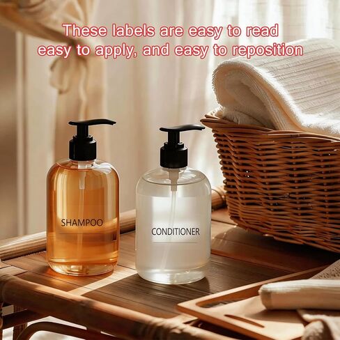 32PCS Minimalist Laundry Room Labels, Transparent PVC Waterproof Stickers with Black Print for Jars, Spray Bottles & Detergent Dispensers, Preprinted Organization Labels Set (Clear, 2.8" x 1.7") in Kuwait