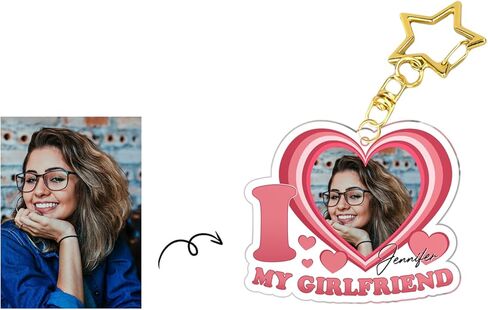 سلسلة مفاتيح مخصصة I Love My Boyfriend Girlfriend Heart Keychain لـ Bf Gf شخصية سلسلة مفاتيح حلقة هدية للزوجين in Kuwait