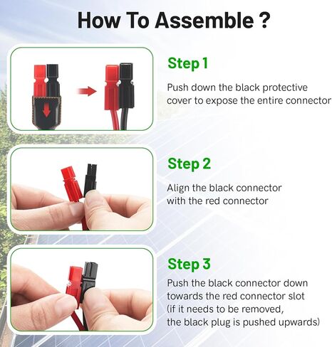 daitoku 10AWG Extension Cable for Anderson Connector, 6FT Solar Extension Cable Connector Solar Adaptor Wire Compatible with Anderson for Portable Power Station Solar Generator Solar Panel in Kuwait