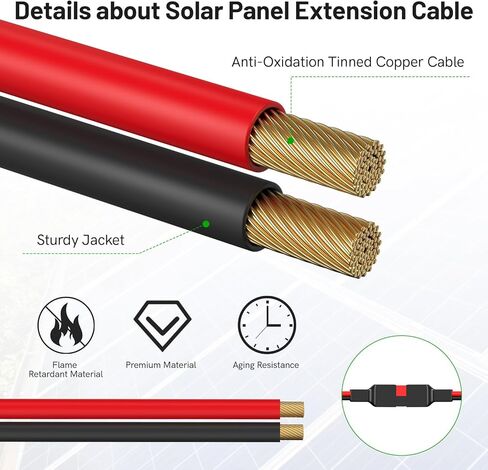daitoku 10AWG Extension Cable for Anderson Connector, 6FT Solar Extension Cable Connector Solar Adaptor Wire Compatible with Anderson for Portable Power Station Solar Generator Solar Panel in Kuwait
