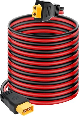 Ansoufien 10AWG XT60 كابل تمديد 2FT 2 قطعة، كابل XT60 مع موصل ذكر إلى أنثى لمحطة الطاقة المحمولة لوحة شمسية RC بطارية in Kuwait