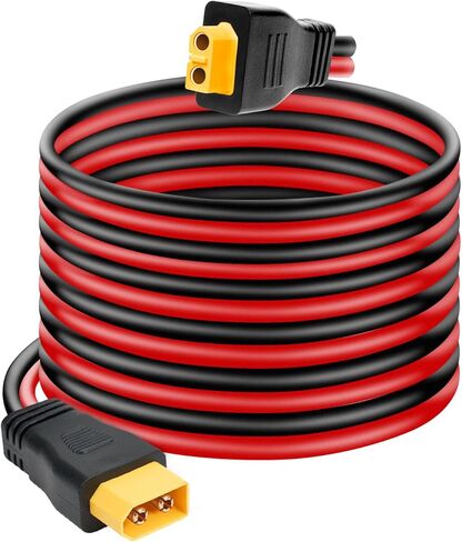 Ansoufien 10AWG XT60 كابل تمديد 2FT 2 قطعة، كابل XT60 مع موصل ذكر إلى أنثى لمحطة الطاقة المحمولة لوحة شمسية RC بطارية in Kuwait