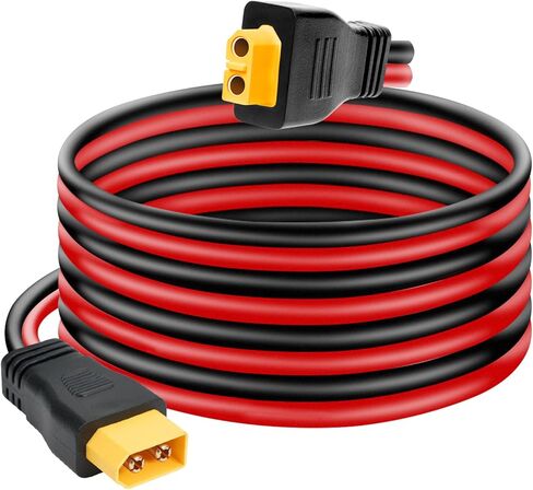 Ansoufien 10AWG XT60 كابل تمديد 2FT 2 قطعة، كابل XT60 مع موصل ذكر إلى أنثى لمحطة الطاقة المحمولة لوحة شمسية RC بطارية in Kuwait