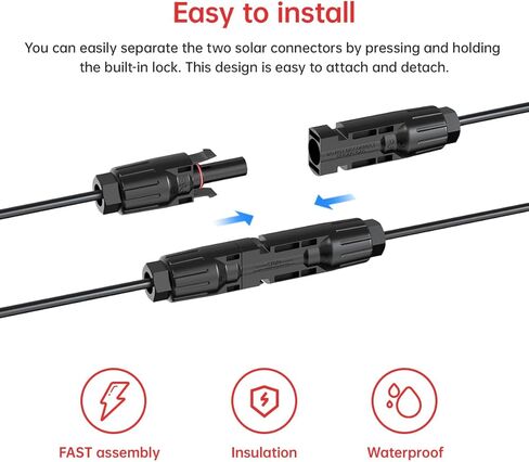 Solar to Anderson 50amp Connector, 10AWG Solar Panel Connector to Anderson SB50 Cable for Solar Panel Forklift RV Boat(5FT) in Saudi Arabia