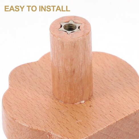 Solid Beech Wood Animal Cabinet Door Knobs Decorative Drawer Pulls with Screws for Nursery Room Furniture in Kuwait