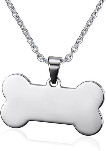 AOCHEE الفولاذ المقاوم للصدأ الكلب علامة قلادة العظام على شكل قلادة قلادة الحيوانات الأليفة عاشق المجوهرات هدية in Kuwait