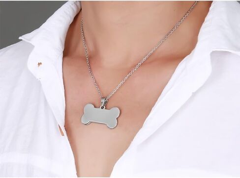AOCHEE الفولاذ المقاوم للصدأ الكلب علامة قلادة العظام على شكل قلادة قلادة الحيوانات الأليفة عاشق المجوهرات هدية in Kuwait
