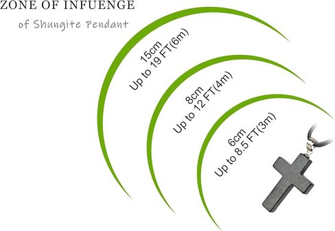 Shungite Crystal Cross Necklace - Black Healing Pendant with Leather Cord in Kuwait