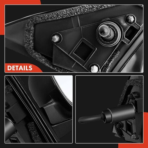 A-Premium Passenger Side Manual Door Mirror - Compatible with Honda Accord 2003 2004 2005 2006 2007 - Non-Heated Manual Folding Black Outside Rear View Mirror - Replace# 76200SDAA03 in Saudi Arabia