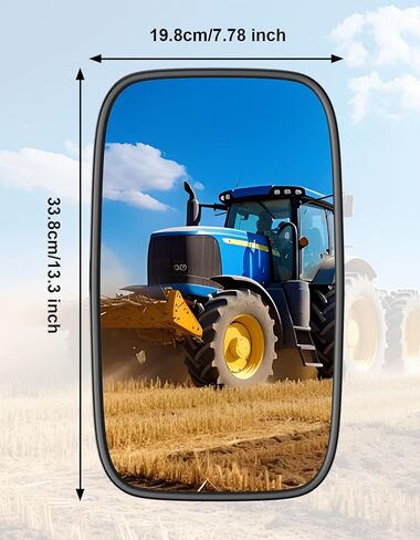 مرآة الرؤية الخلفية للجرارات العالمية، متوافقة مع الجرارات الأمامية والحفارة والجرارات الزراعية - تناسب جون ديري، كيس IH، أجكو، نيو هولاند، ماسي فيرجسون، متعددة الاستخدامات - مرآة قابلة للتعديل مقاس 7.9 بوصة × 13 بوصة in Kuwait