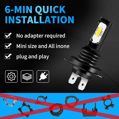 متوافق مع Hyundai Tucson 2016 2017 2018 Hi/Lo Beam، H7 شعاع عالٍ وH7 شعاع منخفض، 6500K توصيل وتشغيل أبيض، مصابيح إضاءة الضباب (عبوة من 4) in Kuwait