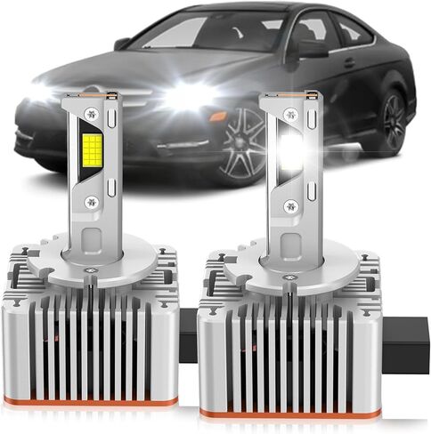 Fit for Benz 2008-2014 C350 C250 C300 C63 AMG ML350 ML550 GL550 2008-2012 E350 E550 E63 E-Class Xenon HID Light Replacement, 24000LM 600% Brightness D1S HID Bulbs, 6000K Cool White, Pack of 2 in Kuwait