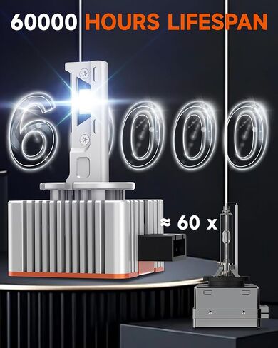 Fit for Benz 2008-2014 C350 C250 C300 C63 AMG ML350 ML550 GL550 2008-2012 E350 E550 E63 E-Class Xenon HID Light Replacement, 24000LM 600% Brightness D1S HID Bulbs, 6000K Cool White, Pack of 2 in Kuwait