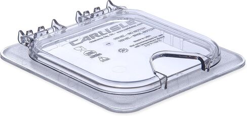 Carlisle FoodService Products Storplus Ez Access 1/6 Size Hinged Universal Food Pan Lid with Notch for Catering, Buffets, and Restaurants, Polycarbonate, Clear in Kuwait