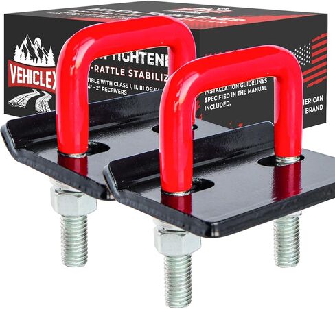 Heavy-Duty Anti-Rattle Hitch Stabilizer Clamp for 2.5" Hitches - Vehiclex Galvanized Hitch Tightener with Protective Anti-Rust Coating - Durable 0.44" U-Bolt - Perfect for Trailers and Trucks in Saudi Arabia