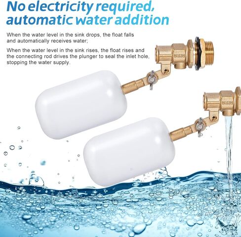 صمام تعويم 1/2 بوصة، صمام تعويم مياه نحاسي مع ذراع قابل للتعديل، صمام كرة تعويم ملء تلقائي وتحكم في مستوى المياه لحوض المياه والنوافير وخزان المياه والبرك والمسبح وأحواض السمك in Kuwait