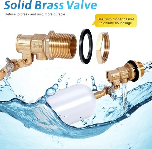 صمام تعويم 1/2 بوصة، صمام تعويم مياه نحاسي مع ذراع قابل للتعديل، صمام كرة تعويم ملء تلقائي وتحكم في مستوى المياه لحوض المياه والنوافير وخزان المياه والبرك والمسبح وأحواض السمك in Kuwait