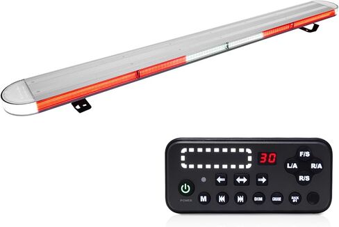 ASPL 48" 3 Watt LED Low Profile Roof Mount Emergency Warning Security Strobe Light Bar for Tow Truck Construction Vehicle /29 Flash Mode/Control Pannel/Take down Alley Lights -Amber in Kuwait