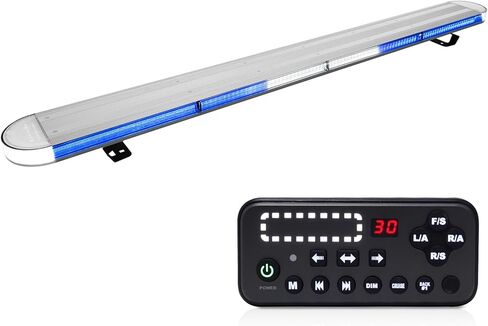 ASPL 48" 3 Watt LED Low Profile Roof Mount Emergency Warning Security Strobe Light Bar for Tow Truck Construction Vehicle /29 Flash Mode/Control Pannel/Take down Alley Lights -Amber in Kuwait