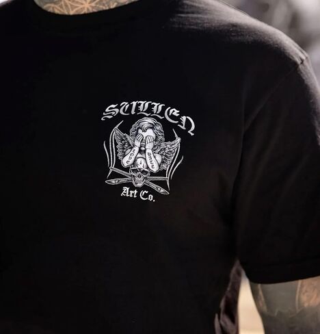 Sullen Men's See No Evil Cherubs Capsule Tattoo Lifestyle Graphic Premium Cotton Short Sleeve Tee in Saudi Arabia