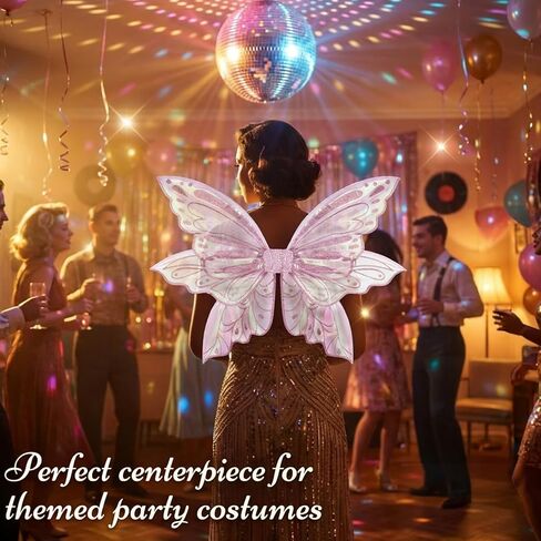 ALIBBON Large Fairy Wings for Adult Women 35"x25" Renaissance Fairy Costume Cosplay Accessories for Easter Halloween Party in Saudi Arabia