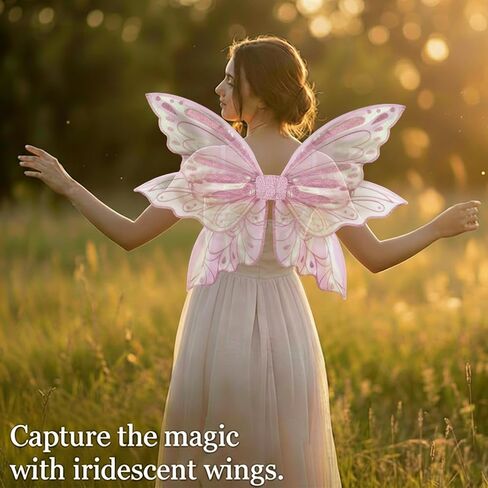 ALIBBON Large Fairy Wings for Adult Women 35"x25" Renaissance Fairy Costume Cosplay Accessories for Easter Halloween Party in Saudi Arabia