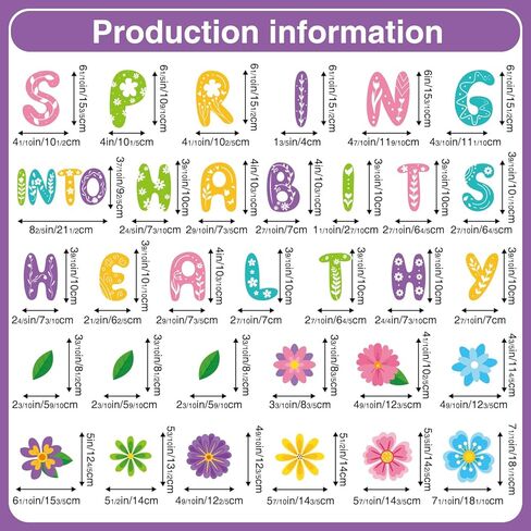 Spring Bulletin Board Decorations Set, Spring Into Healthy Habits Display, 74 Pcs Cardstock Cutouts with Borders Spring Bulletin Board Decorations Classroom School Office in Kuwait