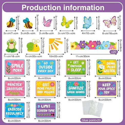 Spring Bulletin Board Decorations Set, Spring Into Healthy Habits Display, 74 Pcs Cardstock Cutouts with Borders Spring Bulletin Board Decorations Classroom School Office in Kuwait