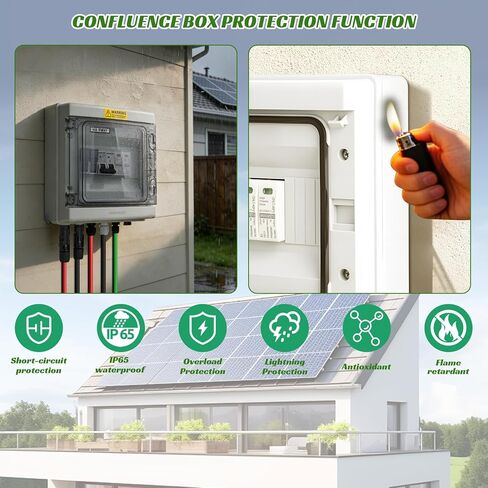 1 in 1 Out Solar Combiner Box,PV Combiner Box with 20A PV Fuse,DC 20A Circuit Breaker and Surge Protector,IP65 Solar Disconnect Switch Box for Indoor Outdoor Solar Panel System (1 in 1 Out 20A 1000V) in Saudi Arabia