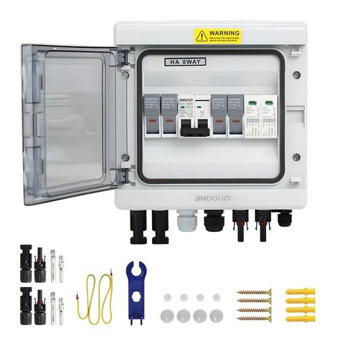 1 في 1 صندوق تجميع الطاقة الشمسية، صندوق تجميع الطاقة الكهروضوئية مع مصهر 20 أمبير كهروضوئي، قاطع دائرة تيار مستمر 20 أمبير وواقي من زيادة التيار، صندوق تبديل فصل الطاقة الشمسية IP65 لنظام الألواح الشمسية الداخلية والخارجية (1 في 1 خارج 20 أمبير 1000 فولت in Kuwait